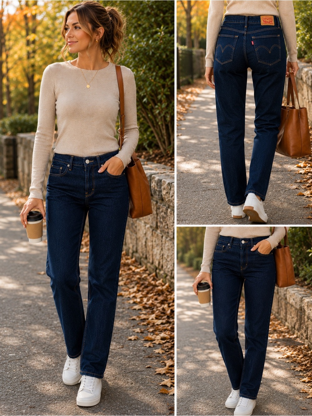 Levi’s Classic Straight Jeans Size 8 Dark Indigo Blue Stretch Denim